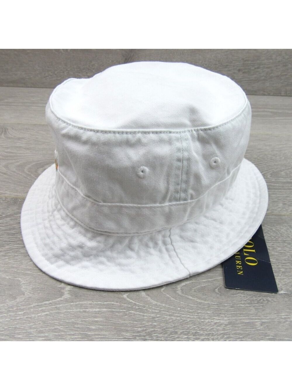 Polo Ralph Lauren Embroidered Bear Bucket Hat Adult Size S/M White NEW - Picture 4 of 11